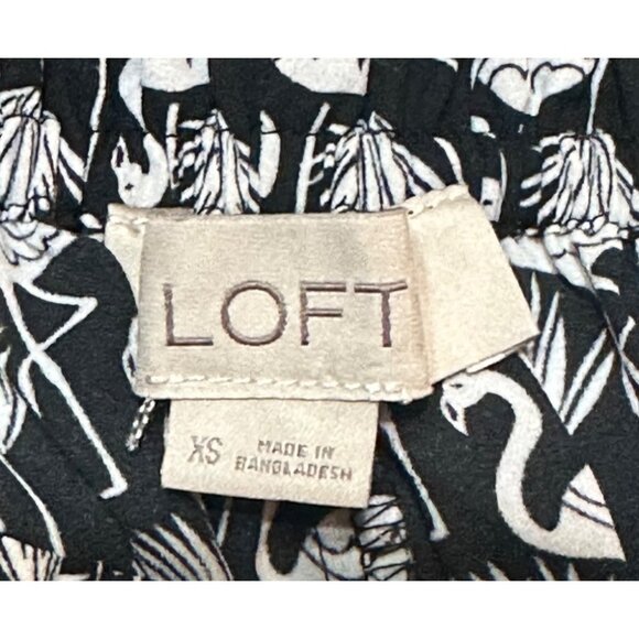 Women's LOFT Flamingo Print Sleeveless Stretch Blouse 100% Polyester Size XS - Picture 6 of 10